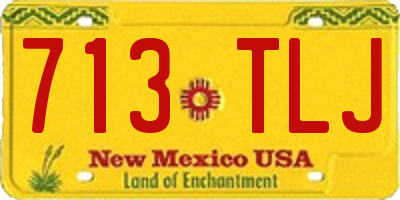 NM license plate 713TLJ