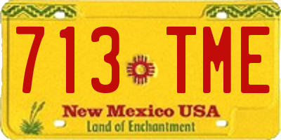 NM license plate 713TME