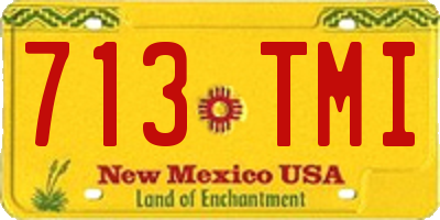 NM license plate 713TMI