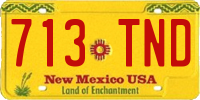 NM license plate 713TND