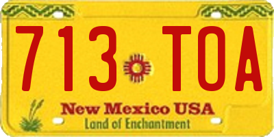 NM license plate 713TOA