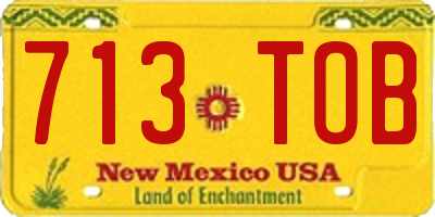 NM license plate 713TOB