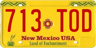 NM license plate 713TOD