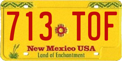 NM license plate 713TOF