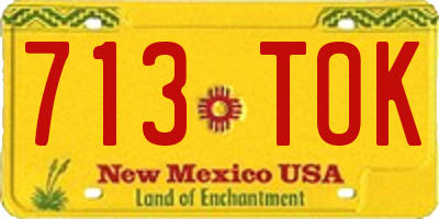NM license plate 713TOK