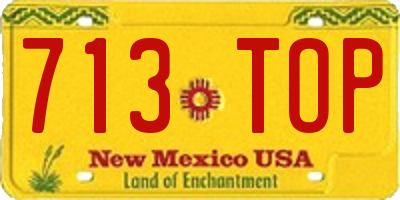 NM license plate 713TOP