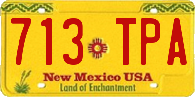 NM license plate 713TPA