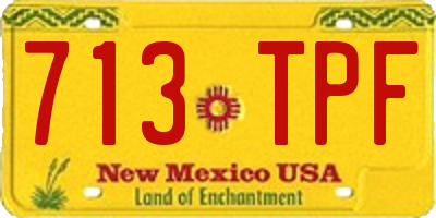 NM license plate 713TPF