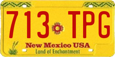 NM license plate 713TPG