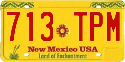 NM license plate 713TPM