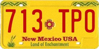 NM license plate 713TPO