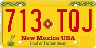 NM license plate 713TQJ