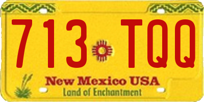 NM license plate 713TQQ