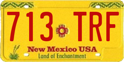 NM license plate 713TRF