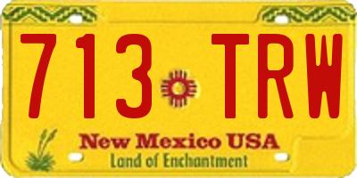 NM license plate 713TRW