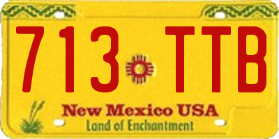 NM license plate 713TTB