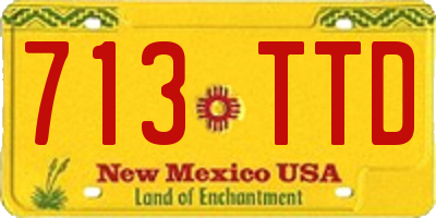 NM license plate 713TTD
