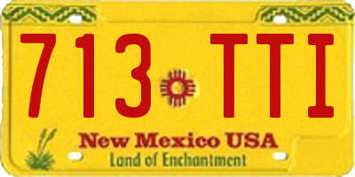 NM license plate 713TTI