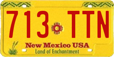 NM license plate 713TTN