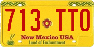 NM license plate 713TTO