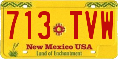 NM license plate 713TVW