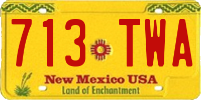 NM license plate 713TWA
