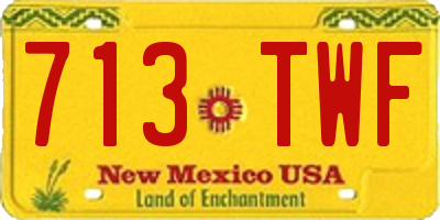 NM license plate 713TWF