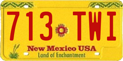 NM license plate 713TWI