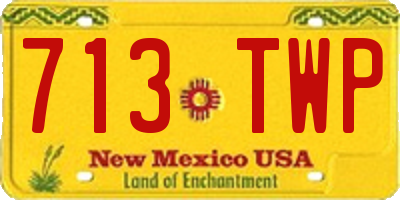 NM license plate 713TWP