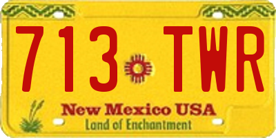 NM license plate 713TWR
