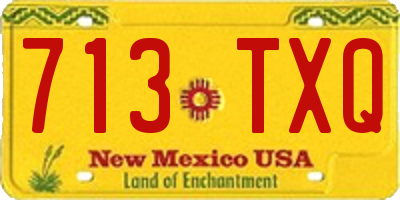 NM license plate 713TXQ