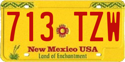 NM license plate 713TZW