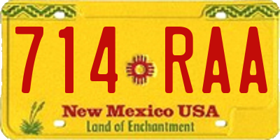 NM license plate 714RAA