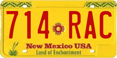 NM license plate 714RAC