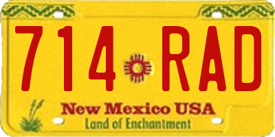 NM license plate 714RAD