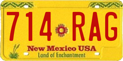 NM license plate 714RAG