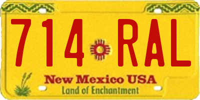 NM license plate 714RAL