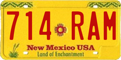 NM license plate 714RAM