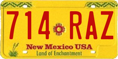 NM license plate 714RAZ