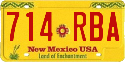 NM license plate 714RBA