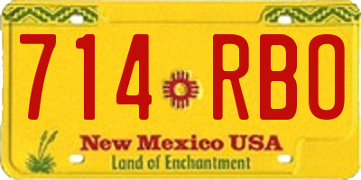 NM license plate 714RBO