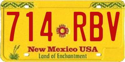 NM license plate 714RBV