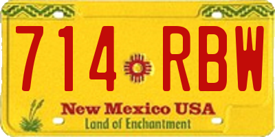 NM license plate 714RBW