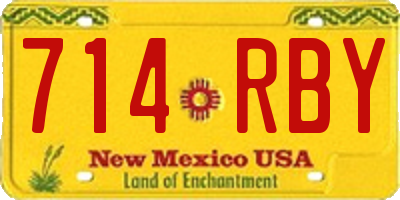 NM license plate 714RBY