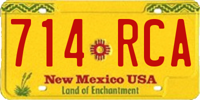 NM license plate 714RCA