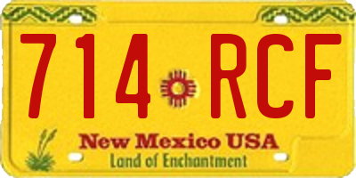 NM license plate 714RCF