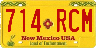 NM license plate 714RCM