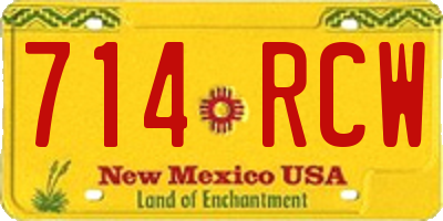 NM license plate 714RCW