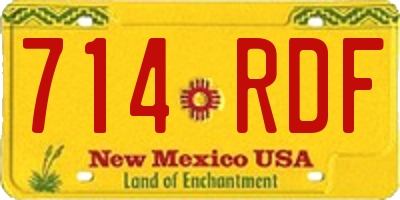 NM license plate 714RDF