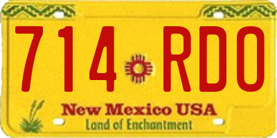 NM license plate 714RDO